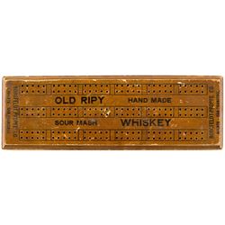 'Old Ripy Sour Mash Whiskey' Cribbage Board