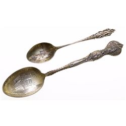 Two Nevada City Sterling Silver Spoons 3: Lone Pine and Court House