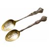 Image 1 : Two Nevada City Sterling Silver Spoons 5: Court House and Carnegie Public Library