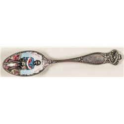 Enameled Negro Sterling Silver Spoon