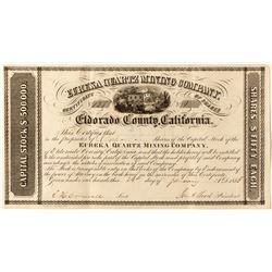 Gold Rush Era Eureka Quartz Mining Stock Certificate