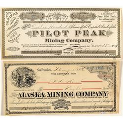 Two Sierra County Mining Stock Certificates