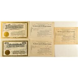 Dante and Doctor Jack Pot Mining Company Stock Certificates