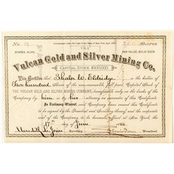 Vulcan Gold & Silver Mining Company Stock, Ouray 1880