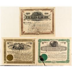 Three Rare Colorado Gold Mining Stock Certificates