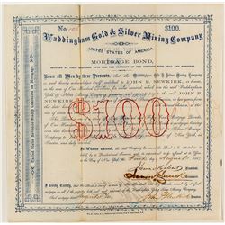 Waddington Gold & Silver Mining Company $100 Bond, Territorial 1867