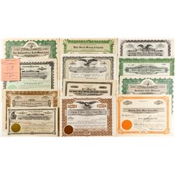 Twelve Different Idaho Mining Stock Certificates