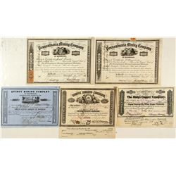 Early Michigan Mining Stock Certificates