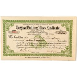 Original Bullfrog Mines Syndicate Stock 1906