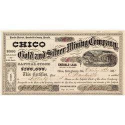 Chico Gold and Silver Mining Company Stock Signed by John Bidwell