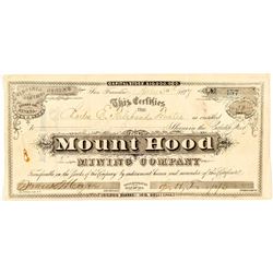 Mount Hood Mining Company Stock, Rare Comstock Piece 1877