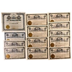 Twelve Laclede Consolidated Gold & Copper Mining Co. Certificates (Oregon)