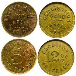 Breslin Hotel and Combination Club Tokens (Carlin, Nevada)