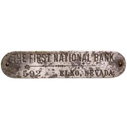 First National Bank of Elko Metal Tag