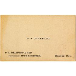 Pleasant A Chalfant Business Card