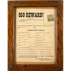 Reward Poster from Folsom Prison