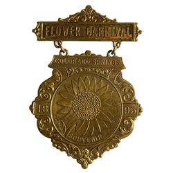 Flower Carnival Souvenir Pin, Colorado Springs, 1895