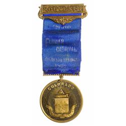 Quarter Centennial Flower Carnival Masonic Gold Badge, Colorado Springs, 1896