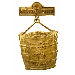 Souvenir Cripple Creek Mining Camp Badge (Ore Bucket Design)