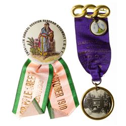 Two Cripple Creek IOOF Badges (1910)