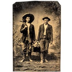 Tintype of Possibly Two Western Veterinarians