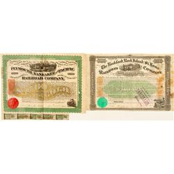 Two Revenue Imprinted Railroad Bonds