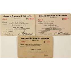 Grand Rapids & Indiana Railway Passes (3)