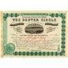 Image 1 : The Denver Circle Railroad Company Stock Certificate with Loveland Signature