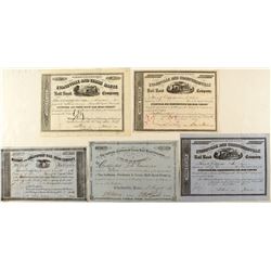 Five Indiana Railroad Stock Certificates