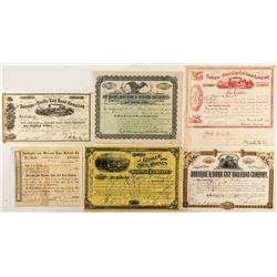 Rare Iowa Railroad Stock Certificates (6)