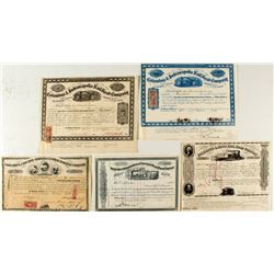 Early Columbus Railroad Stock Certificates (5)