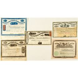 Toledo and Columbus Railroad Stock Certificates (5)