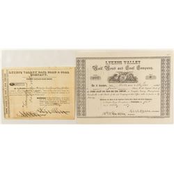 Two Choice Early Pennsylvania Railroad Stock Certificates