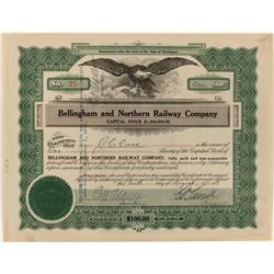 Bellingham and Northern Railway Co. Stock Certificate