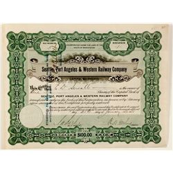 Seattle, Port Angeles & Western Railway Co. Stock Certificate