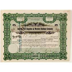 Seattle, Port Angeles & Western Railway Co. Stock Certificate