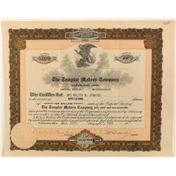 Templar Motors Stock Certificate