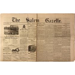 1875 Issue of "The Salem Gazette" w/ Utah Avalanche Article