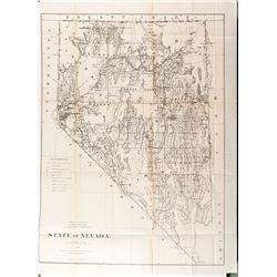 Large Nevada state map: 1876