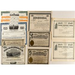 Washington Non-Mining & Non-Railroad Stock Certificates (12)