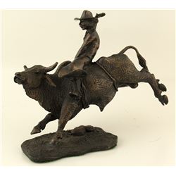 "Bucking Bronco" Bronze Sculpture by Eddie  Hackman