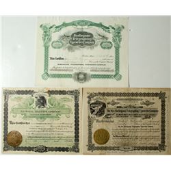 Teletype machines Stock Certificates Trio