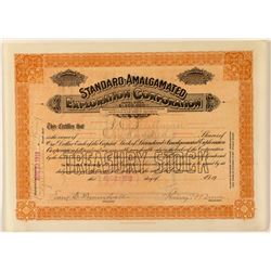 Standard-Amalgamated Exploration Corporation Stock Certificate