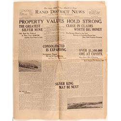 Rand District News, Randsburg, California w/ full page about mining