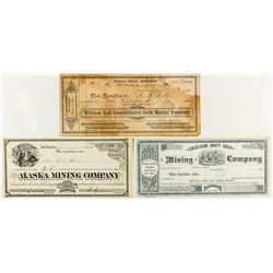 Three Sierra County mining stock certificates