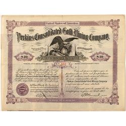 The Perkins Cons. Gold Mining Company Stock Certificate