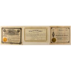 Montana Gold Mining Stock Certificates