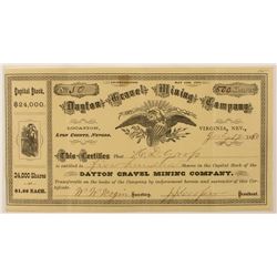 Dayton Gravel Mining Co. Stock Certificate (Virginia City, Nevada)