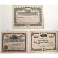 Three Tintic Area Mining Stock Certificates