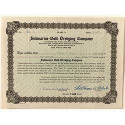 Submarine Gold Dredging Co. Stock Certificate